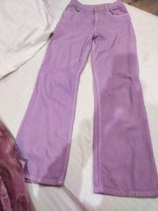 Lavender Wide Leg Denim Jeans