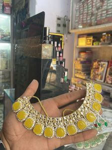 Yellow Stone Kundan Necklace