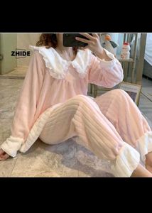 Cute Pink Plush Pajama Set