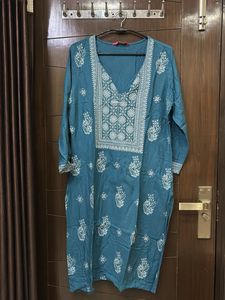 Elegant Blue Embroidered Kurti