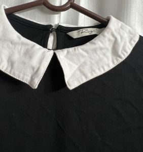 Black &amp; White Collar Dress