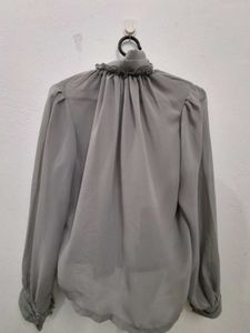 Gray Button up Top