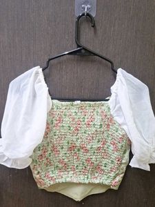 Floral Green Top