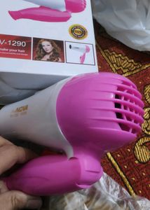 Nova NV-1290 1000W Hair Dryer/Blower (1000w, Pink), Foldable, Brand New, Box packed