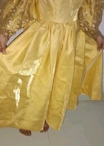 Golden Shrug With Frock
