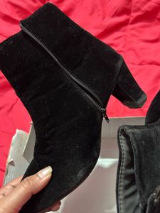 Black Velvet Ankle Boots