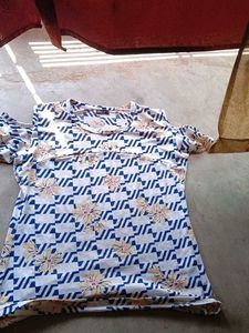 Patterned Cold Shoulder Top