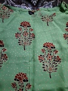 Green Printed Kurta Set