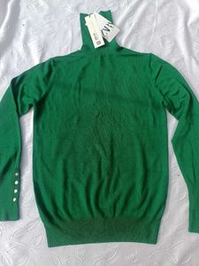 Zara Green Turtleneck Sweater