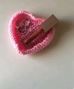 Pink Crochet Heart Trinket Dish🎀