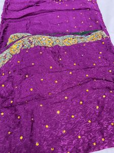 Beads &amp; Stones Work Saree