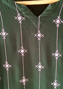 Libas Embroidery Green Kurta For Daily Wear