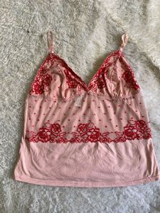 DKNY Pink Lace Cami Top