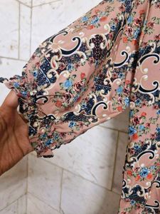 Peach Printed Dress