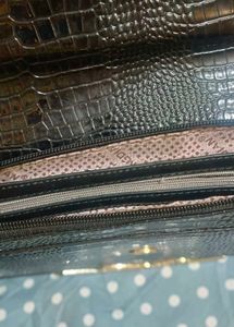 Black Clutch with Gold Accents