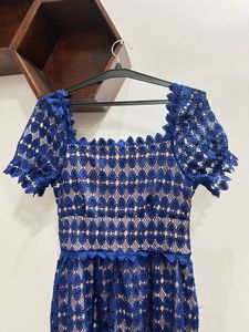 Navy Lace Midi Dress