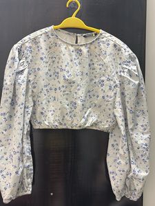 Floral Long Sleeve Crop Top