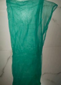 Orange  Blouse With Peacock Green Lehenga