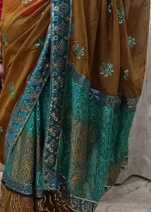 Double Shades Awesome Sari With Blouse