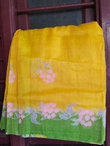Yellow Floral Saree