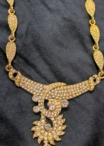 Golden Diamond Jewellery Set( Necklace &amp; Earrings)