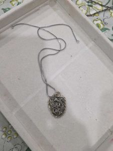 Pyrite Pendant With Silver Chain