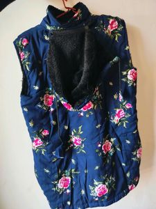 Half Sleeve Fur Jacket For Women With Hoodie