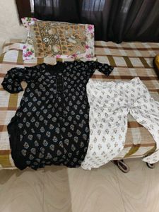 Black And White Kurta Set