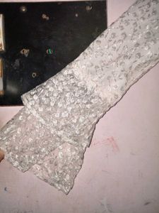 White Sequins Embroidered Kurti