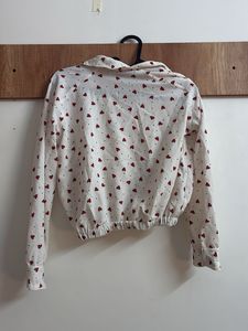 Heart Print Long Sleeve Top
