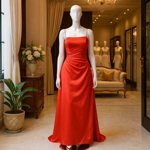 Sale🎊🎉🧡Elegant Orenge Satin Gown