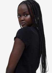 H&amp;m Black Crop Tee