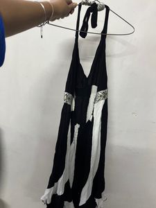 Black And white Bohemian Dress