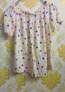 Off Shoulder Polka Dot Top