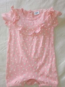 Cute Baby Girl Romper – Pink with Stars & Hearts