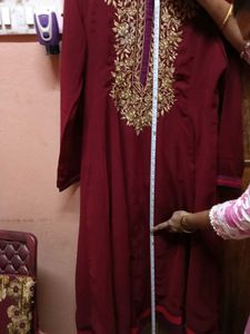 GentlyUsedElegant MaroonShiffonGeorget LongKurta