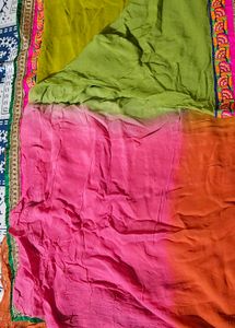 Multicolour Saree With Blouse