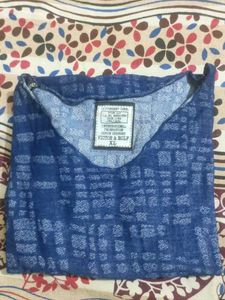Blue Checked Long Sleeve Top