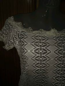 Stylish Net White Top