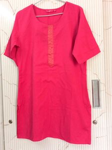 Short Kurta M Size Cotton Pink