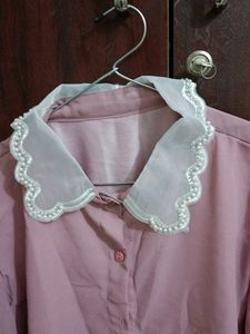 Korean Collared Mauve Shirt(Size M)