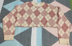 Argyle Cropped Sweater