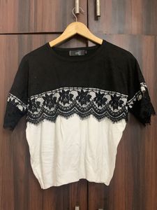 LPE Black & White Lace Top