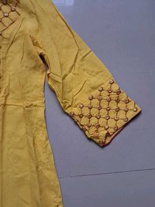 Yellow Embellished Kurta