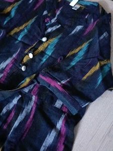 Stylish Ikat Print Frock for 9-10 years