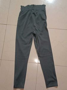 Gray Paperbag Waist Pants