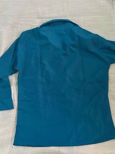 Teal Button-Up Blouse - Size L