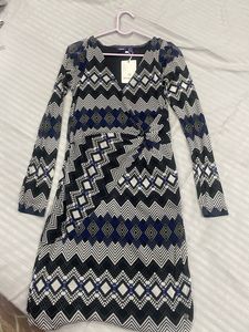 Patterned Wrap Dress