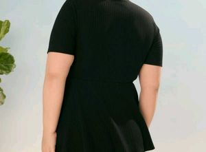 Chic Black Peplum Top