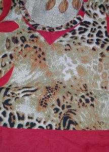 Red &amp; Animal Print Kurta Set